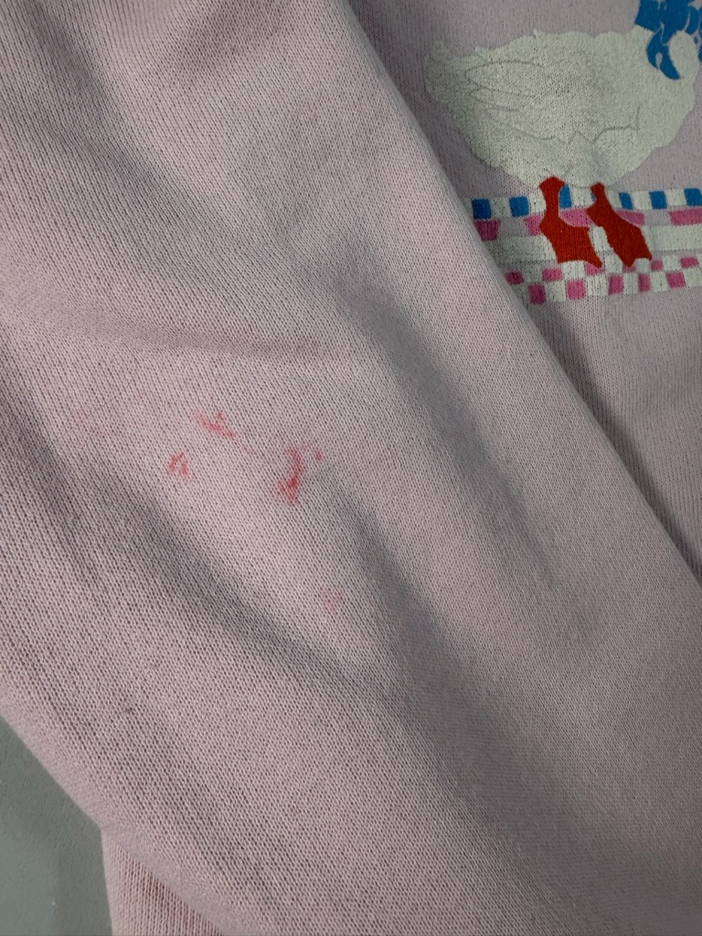 Vintage Country Geese Grandma Core 90s Sweatshirt Size L Pink Check Ribbon Mom - Picture 4 of 10